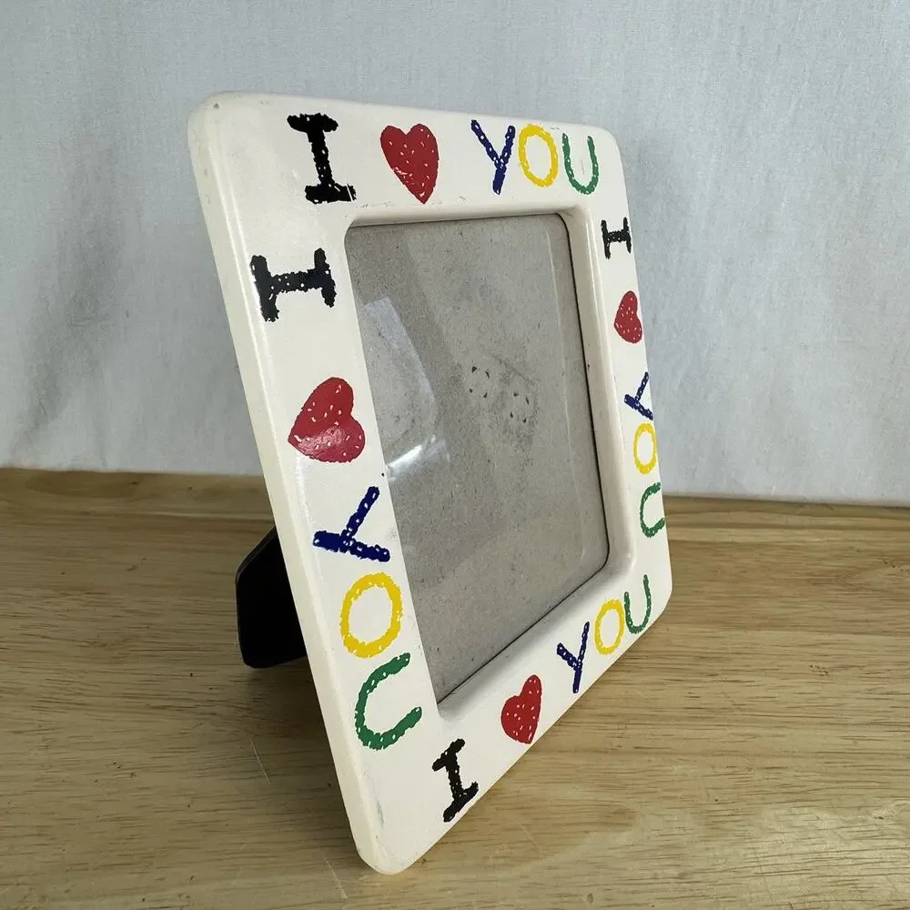 Vintage I Love You Ceramic Picture Frame Ceramic Photo Frame 90s Home Decor Y2K